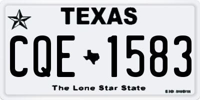 TX license plate CQE1583
