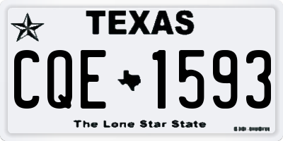 TX license plate CQE1593