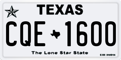 TX license plate CQE1600