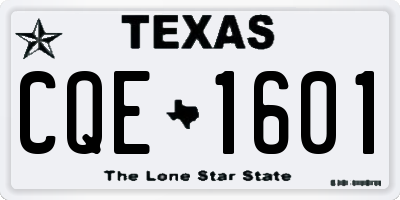 TX license plate CQE1601