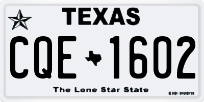 TX license plate CQE1602