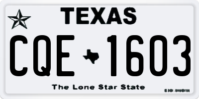 TX license plate CQE1603