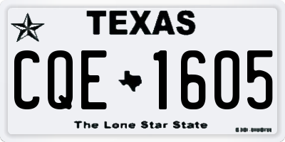 TX license plate CQE1605