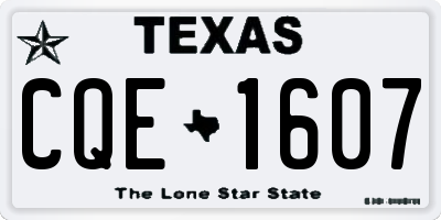 TX license plate CQE1607