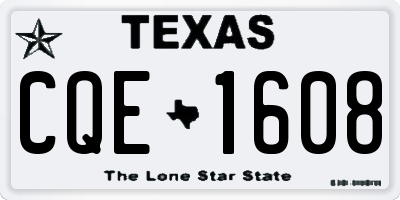 TX license plate CQE1608
