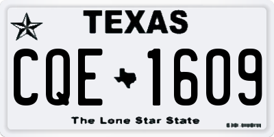 TX license plate CQE1609
