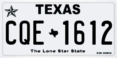TX license plate CQE1612