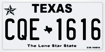 TX license plate CQE1616