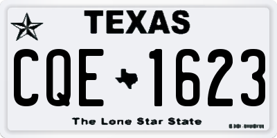 TX license plate CQE1623