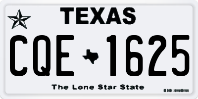 TX license plate CQE1625