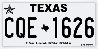 TX license plate CQE1626