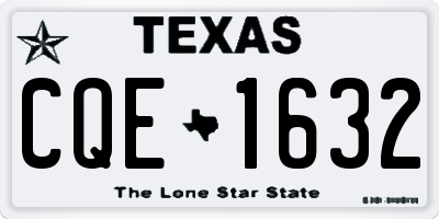 TX license plate CQE1632