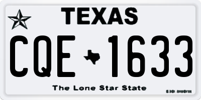 TX license plate CQE1633