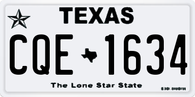 TX license plate CQE1634