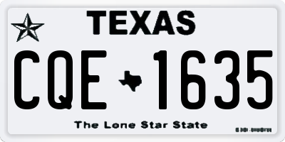 TX license plate CQE1635