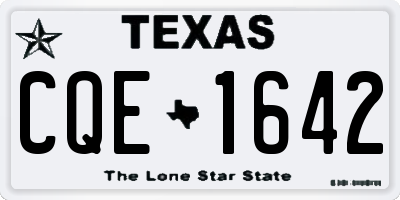 TX license plate CQE1642