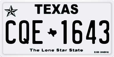 TX license plate CQE1643