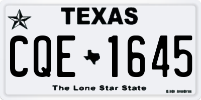 TX license plate CQE1645