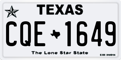 TX license plate CQE1649