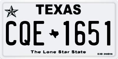 TX license plate CQE1651