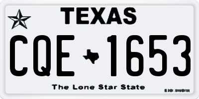 TX license plate CQE1653