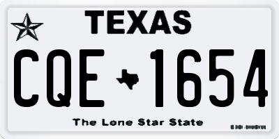 TX license plate CQE1654