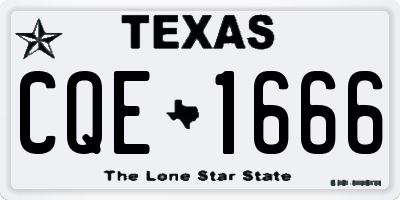 TX license plate CQE1666