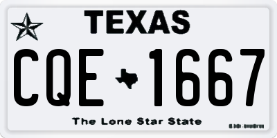 TX license plate CQE1667
