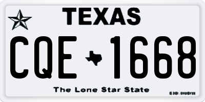 TX license plate CQE1668