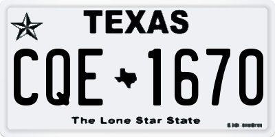 TX license plate CQE1670