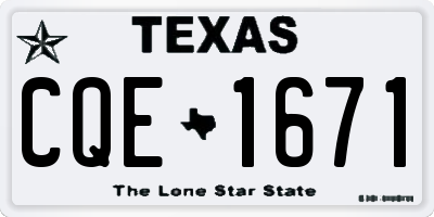 TX license plate CQE1671