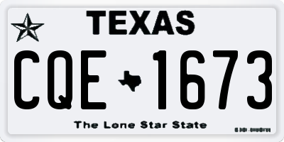TX license plate CQE1673