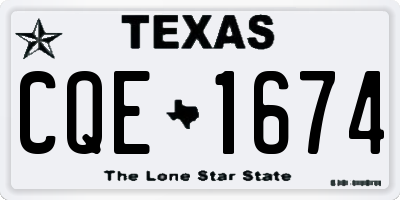 TX license plate CQE1674