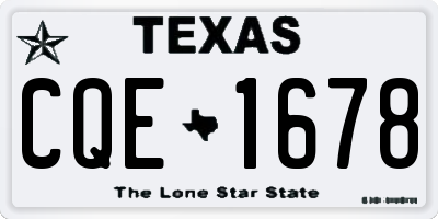 TX license plate CQE1678