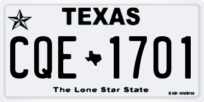 TX license plate CQE1701