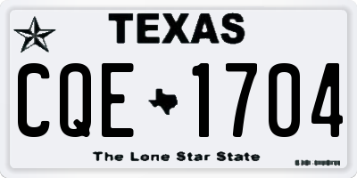 TX license plate CQE1704