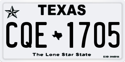 TX license plate CQE1705