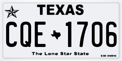 TX license plate CQE1706