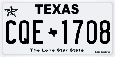 TX license plate CQE1708