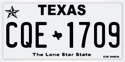 TX license plate CQE1709
