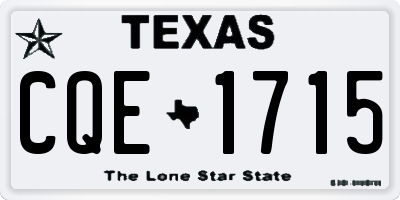 TX license plate CQE1715