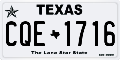 TX license plate CQE1716