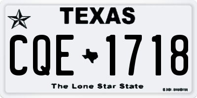 TX license plate CQE1718