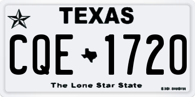 TX license plate CQE1720