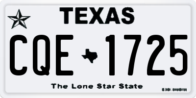 TX license plate CQE1725