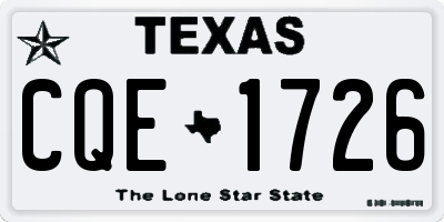 TX license plate CQE1726