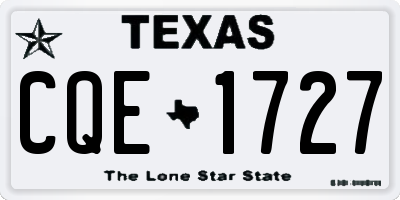 TX license plate CQE1727