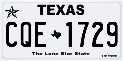 TX license plate CQE1729