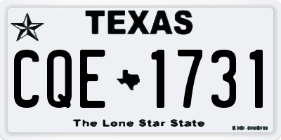 TX license plate CQE1731