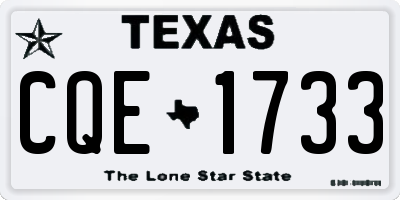 TX license plate CQE1733